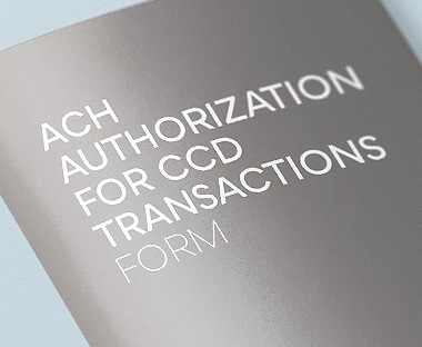 ACH Authorization for CCD Transactions